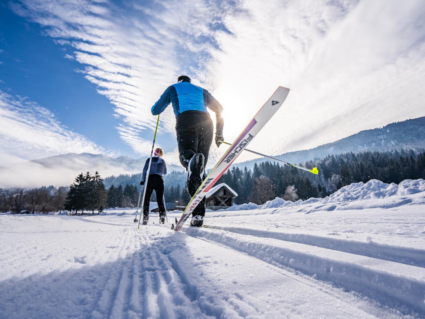 Langlaufvergnügen in der Region Nassfeld in prächtiger Winterlandschaft, in der Nähe des Almhotel Kärnten