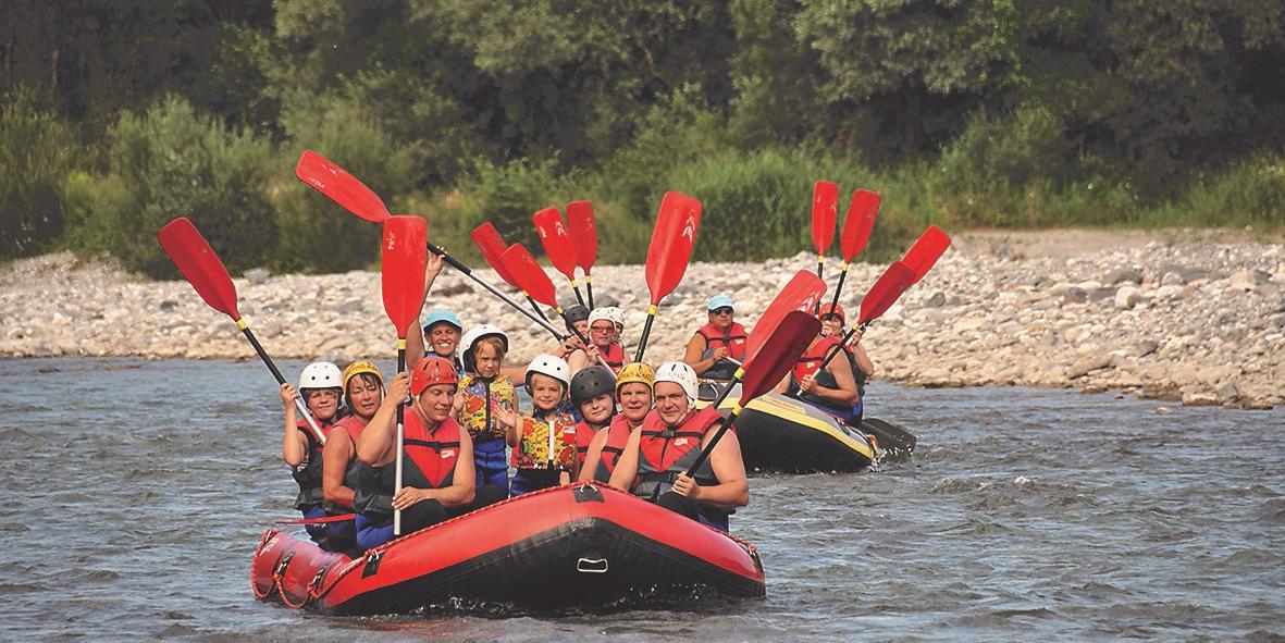 Abenteuerliches Rafting auf der Gail, in der Nähe des Nassfelds und des Almhotel Kärnten