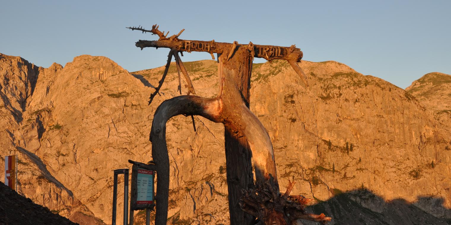 Holztor als Einstieg zum Aqua Trail am Nassfeld ganz nah beim Almhotel Kärnten