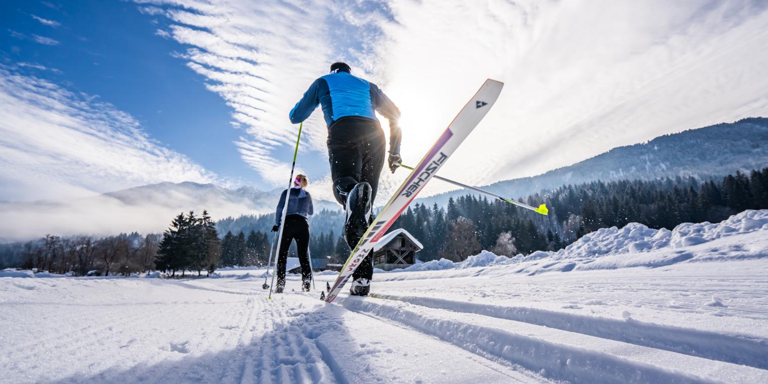 Langlaufvergnügen in der Region Nassfeld in prächtiger Winterlandschaft, in der Nähe des Almhotel Kärnten