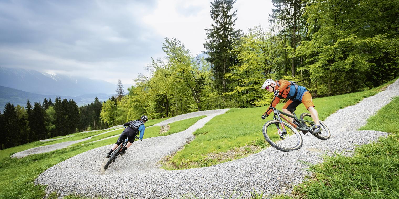 Abenteuerlicher Mountainbike Flow Trail am Nassfeld in Kärnten in der Nähe des Almhotel Kärnten