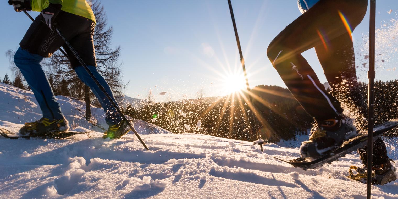 Schneeschuhwandern am Nassfeld in der Nähe des Almhotel Kärnten