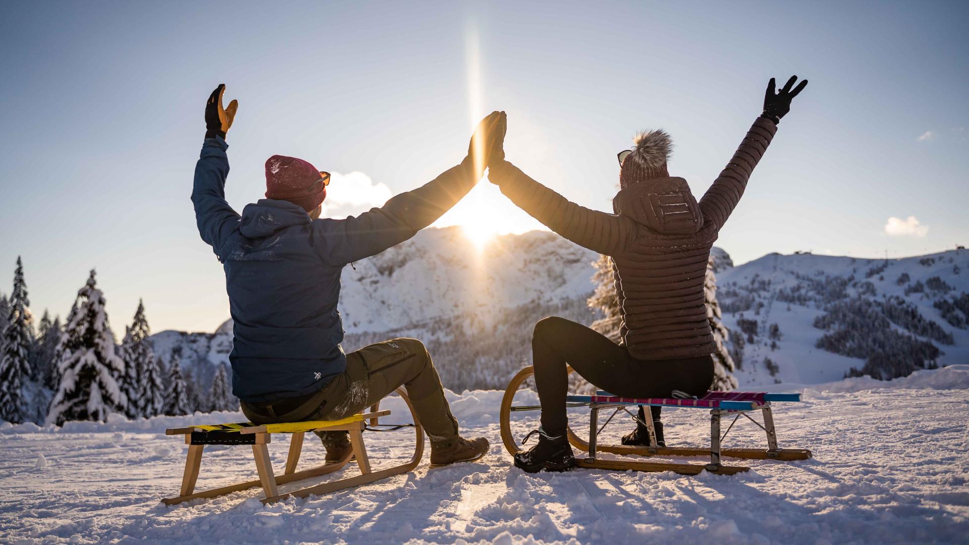Rodelspaß am Nassfeld in der Nähe des Almhotel Kärnten