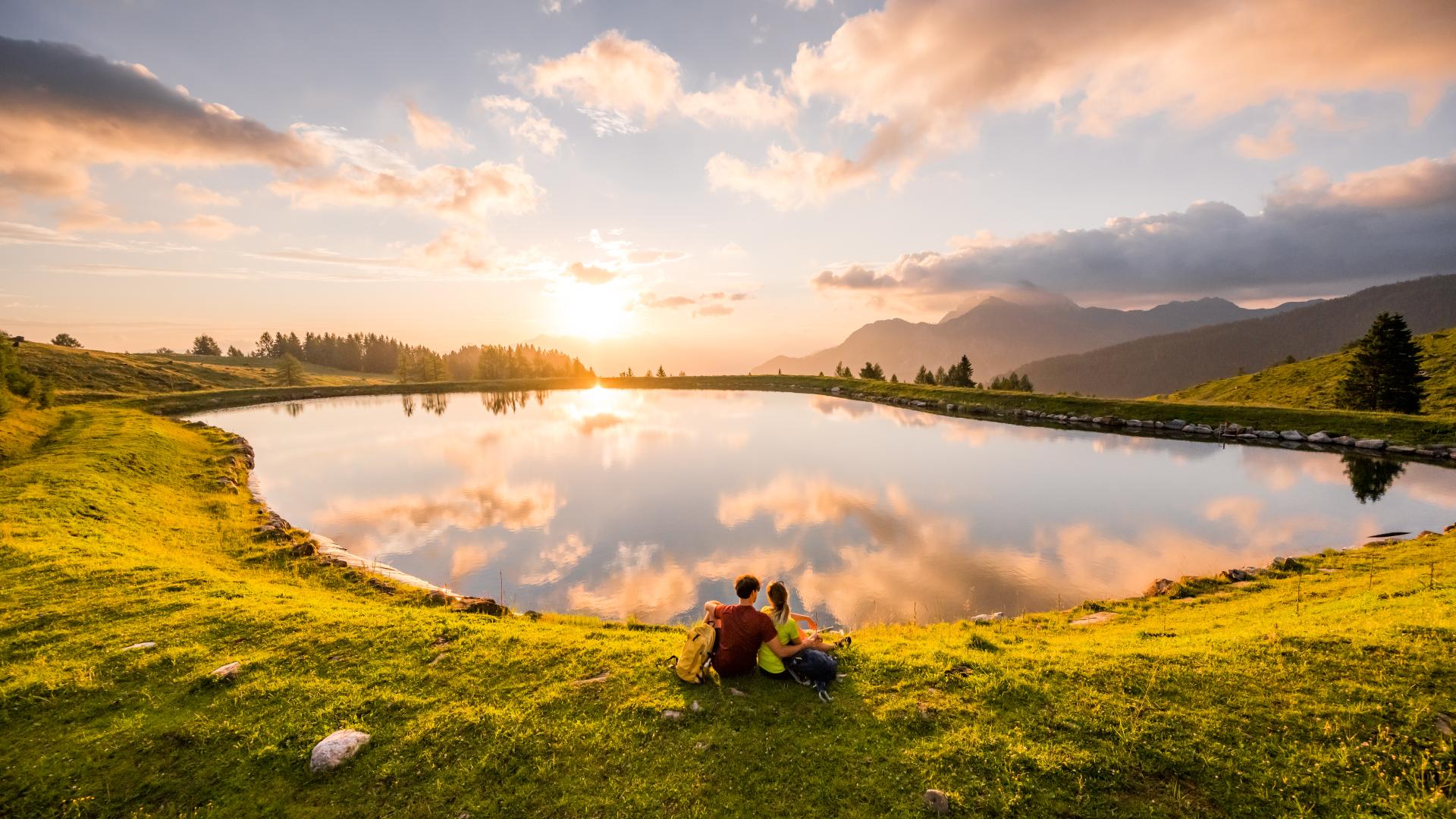Berg-See-Idylle in der Karnischen Alpen am Nassfeld, in der N&auml;he des Almhotel K&auml;rnten